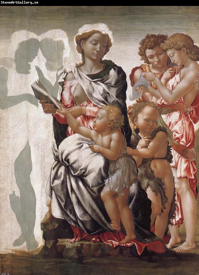 Michelangelo Buonarroti THe Madonna and Child with Saint John and Angels